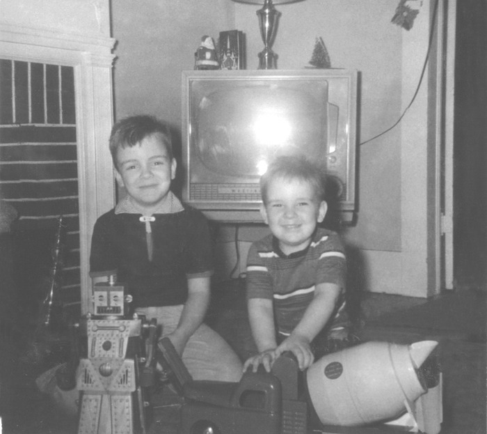 Alan and Mark with toys