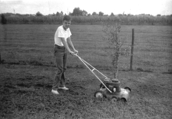 Alan mowing